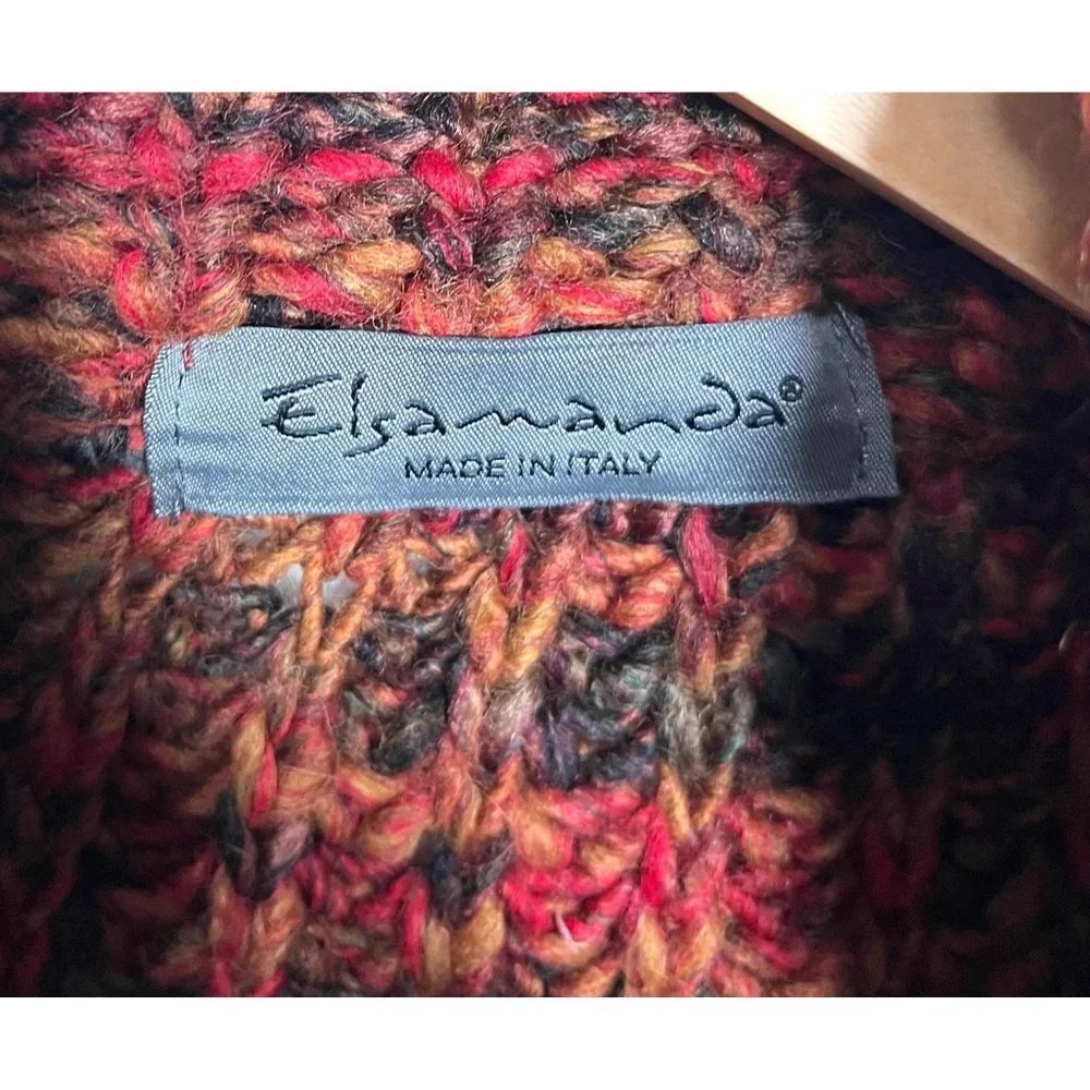 Anthropologie Elsamanda Wool blend chunky poncho sweater 90s fall‎ preppy sz OS - Picture 2 of 7